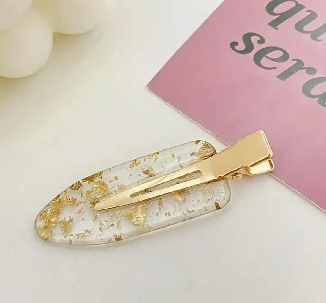 Bridesmaid Hair Clips in Golden Glitter