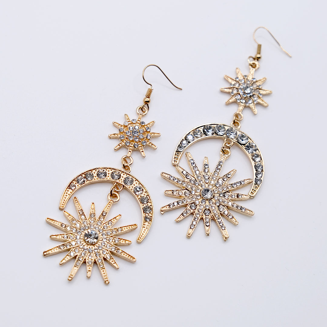 Sun & Moon Drop Earrings