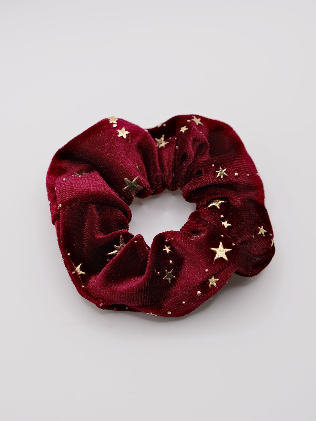 Velvet Scrunchies With Gold Stars