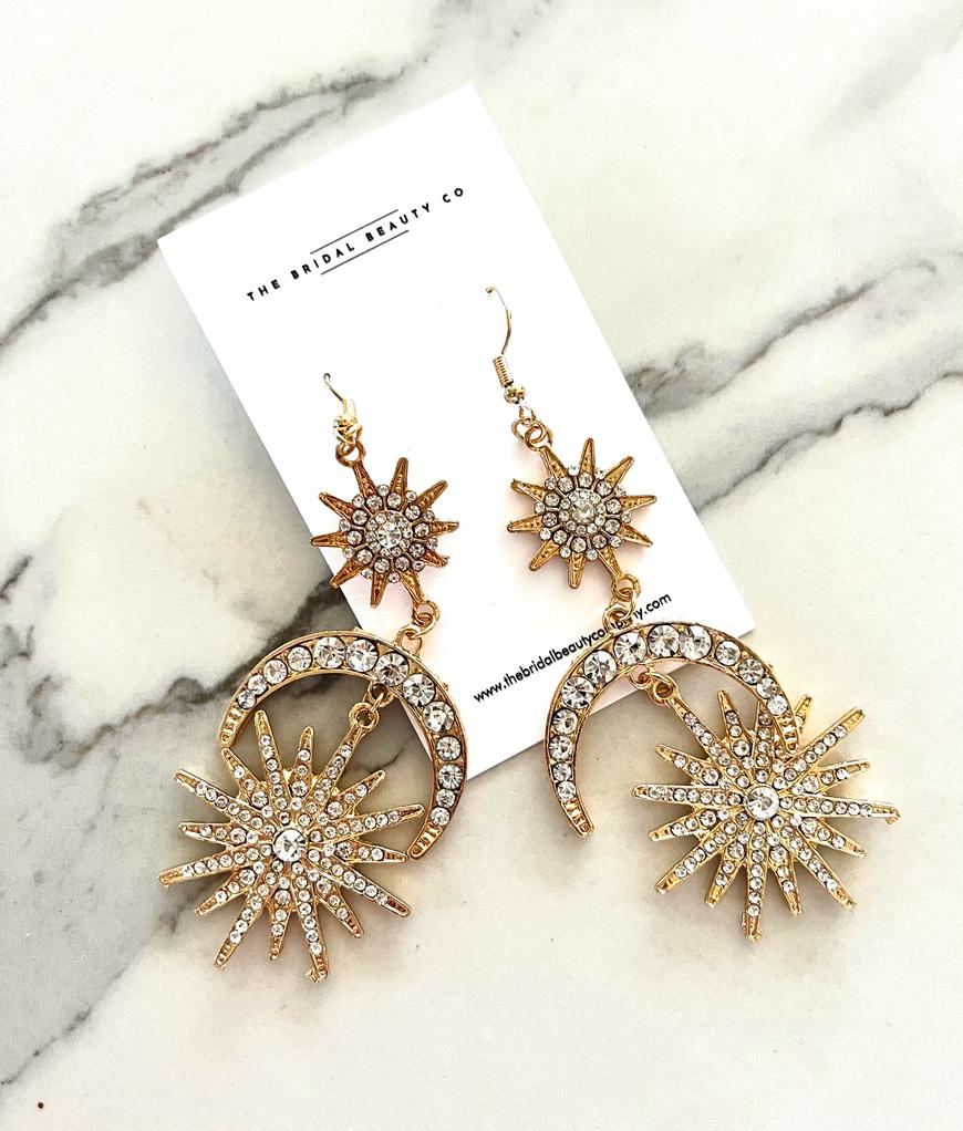 Sun & Moon Drop Earrings