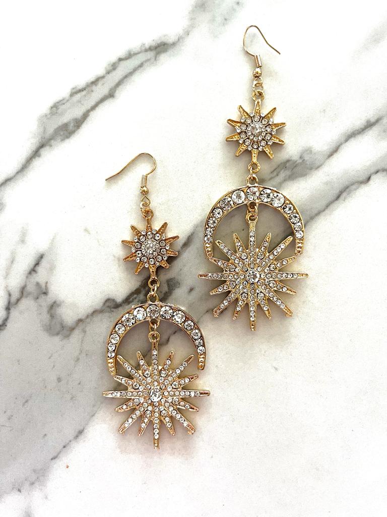 Sun & Moon Drop Earrings